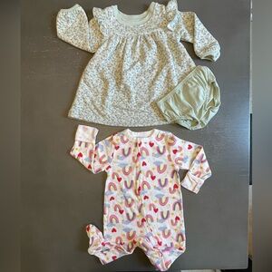 Carter's & Old Navy Infant Bundle with Dress and Footie Zip Pajamas